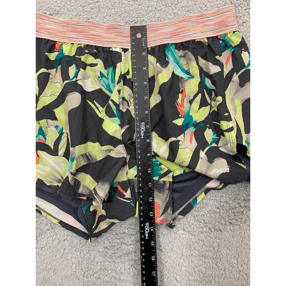 Avia Floral Active 2Fer Running Short Filament Waistband Moisture Wick Fabric - Picture 12 of 15